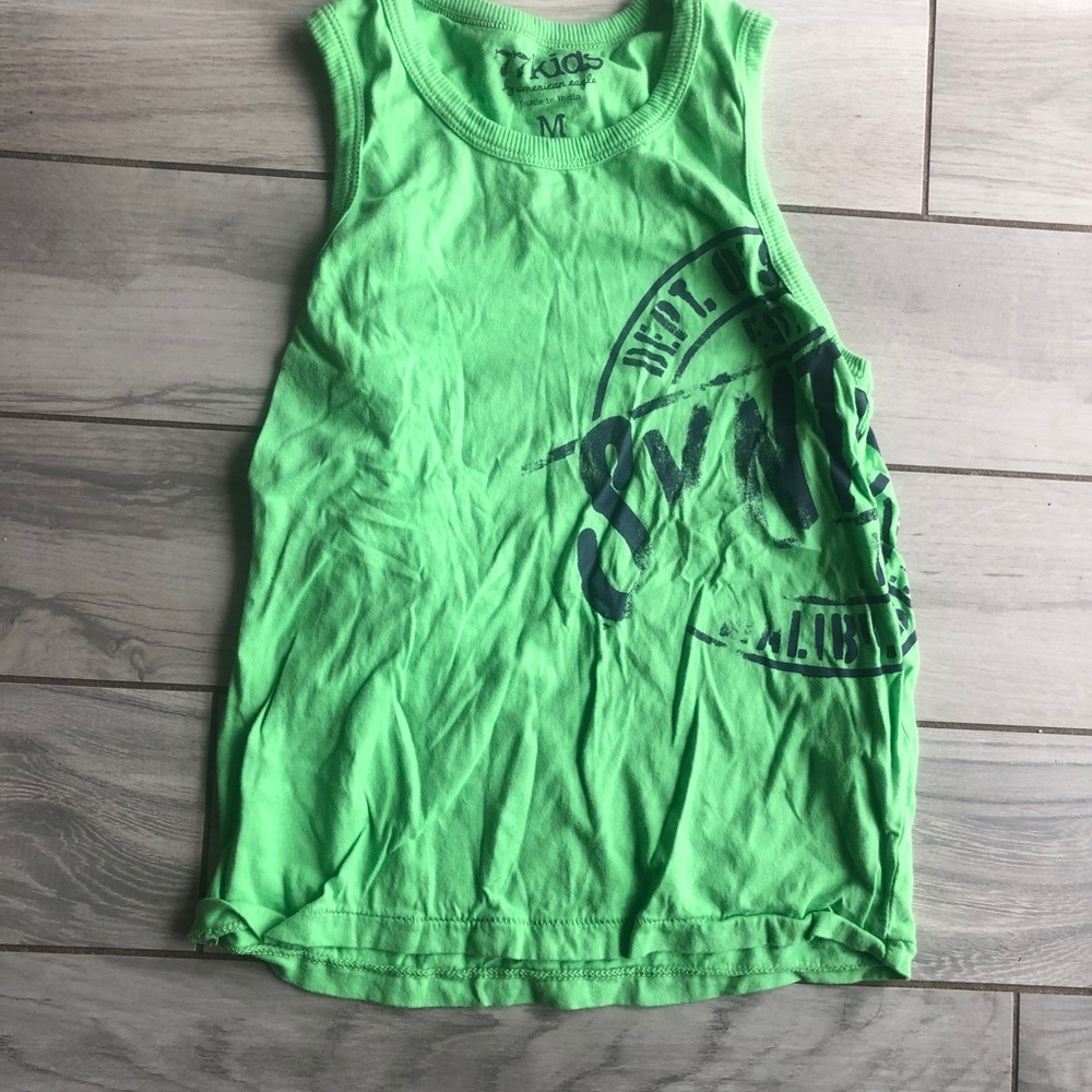 77 kids by american eagle green muscle tank medium
